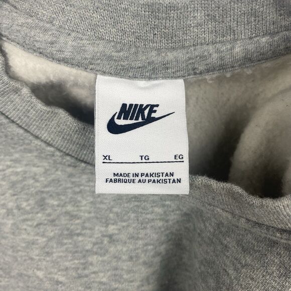 Nike Sweater Mens Extra Large Gray Logo Sweatshirt Crewneck Pullover Casual - Picture 7 of 9